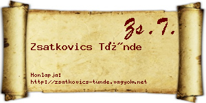 Zsatkovics Tünde névjegykártya