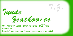 tunde zsatkovics business card